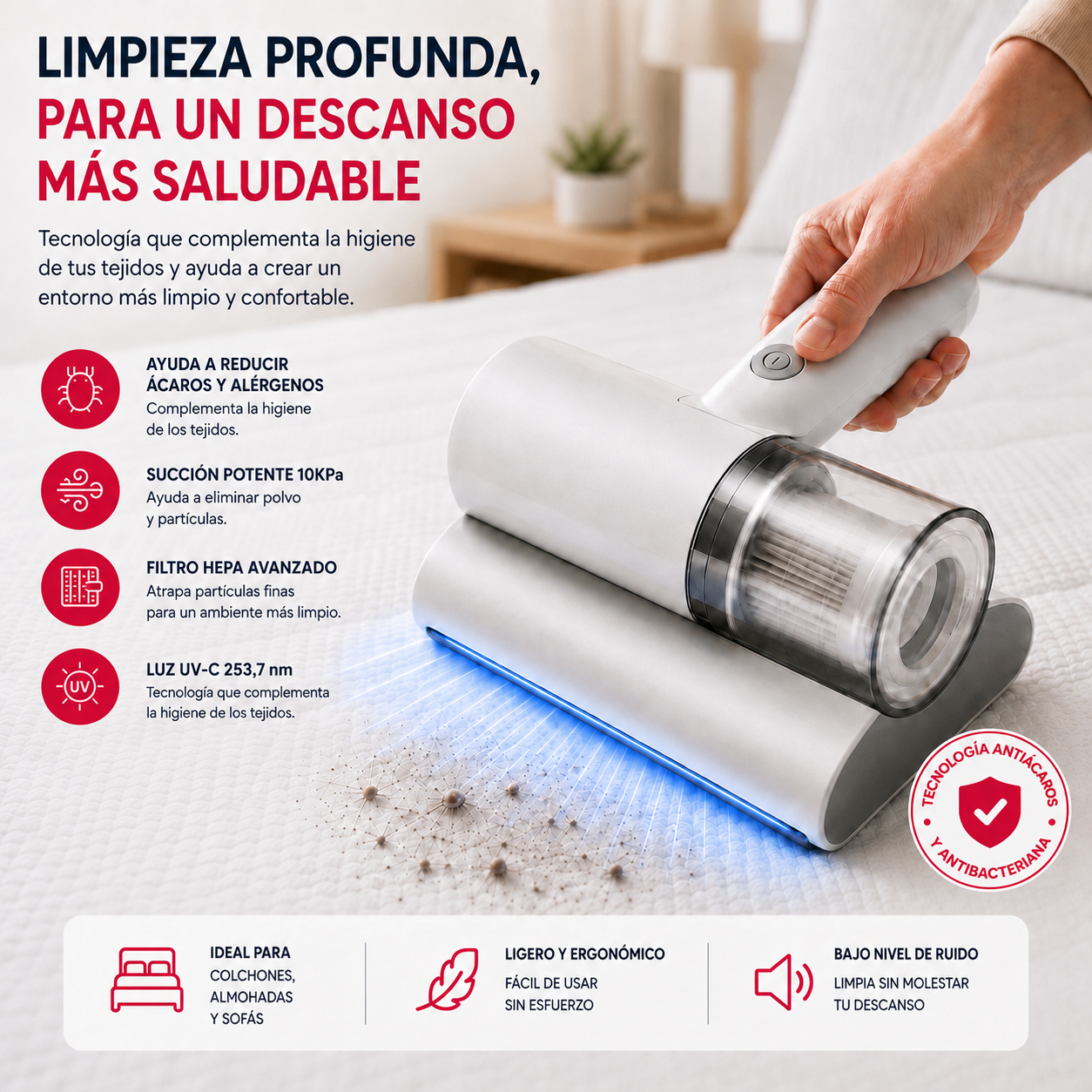 Aspiradora Antiácaros UV