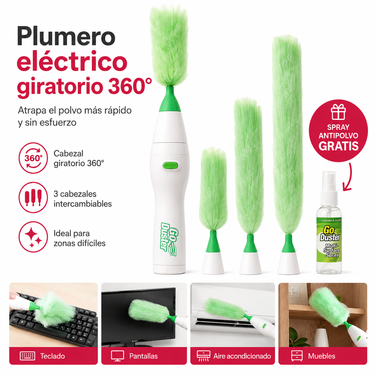 Plumero Giratorio 3 en 1